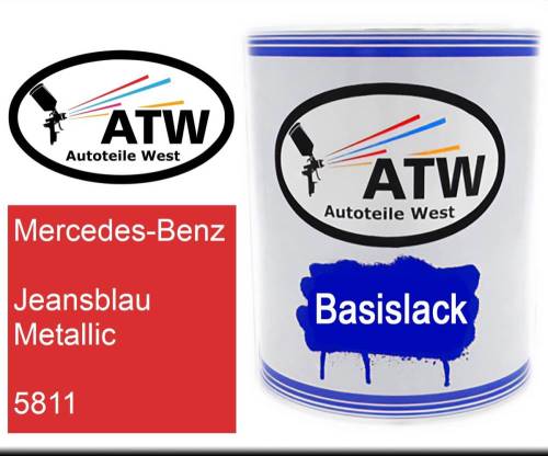 Mercedes-Benz, Jeansblau Metallic, 5811: 1L Lackdose, von ATW Autoteile West.